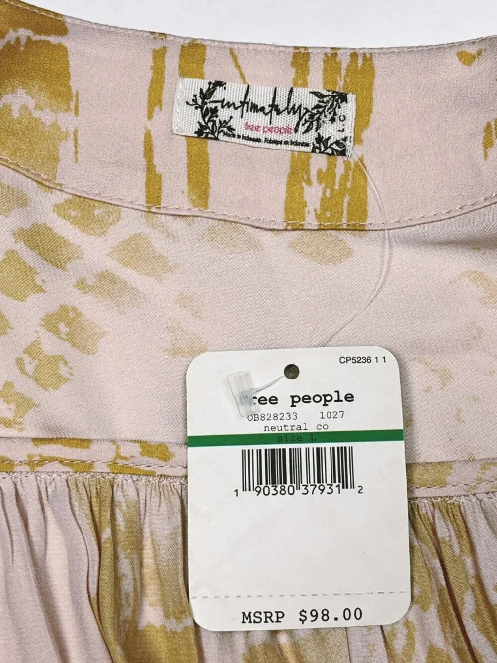 Free People Kimono Duster Womens Large Pink Romantic Satin Robe Cover Up New - Picture 7 of 13